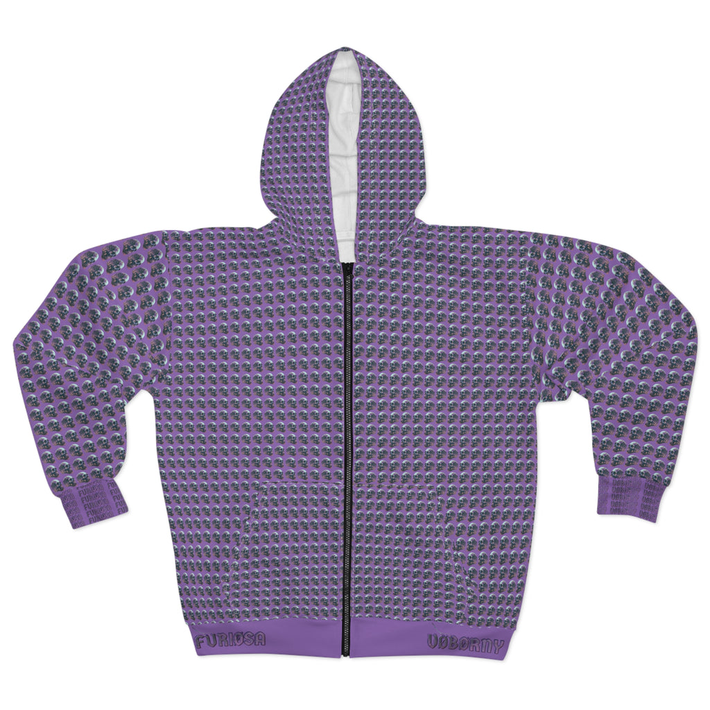 Skulls Zip Hoodie - FURIØSA Collection (Black & Purple)