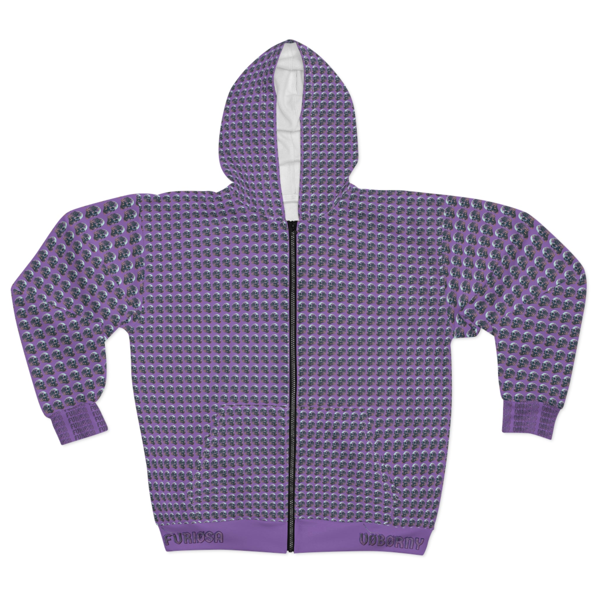 Skulls Zip Hoodie - FURIØSA Collection (Black & Purple)