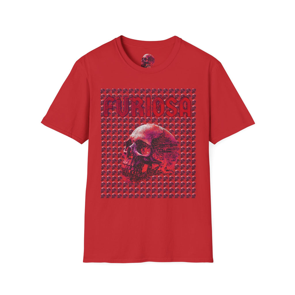 FURIØSA Skull Graphic T-Shirt — Red Gothic Skull Tee
