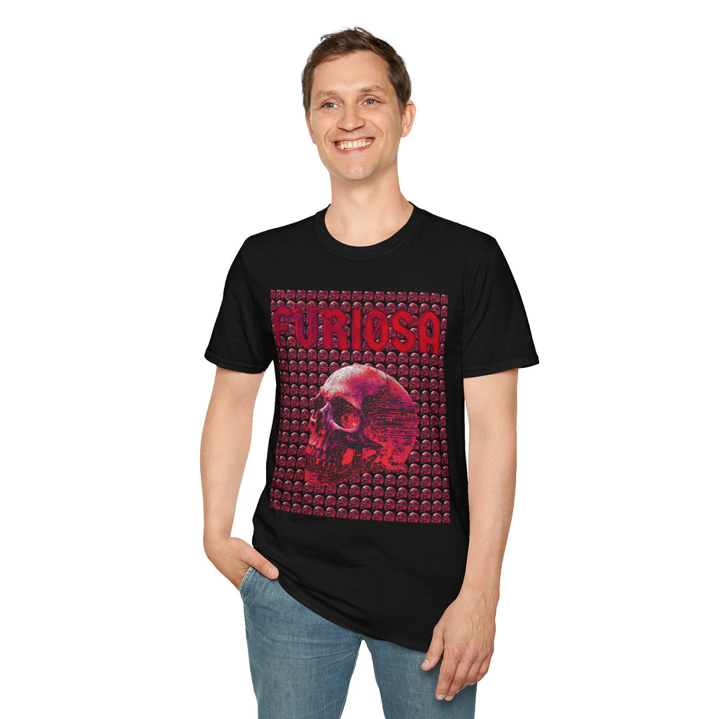 FURIØSA Skull Graphic T-Shirt — Red Gothic Skull Tee
