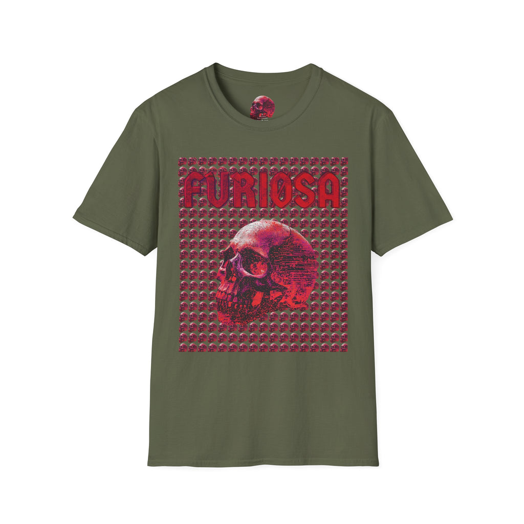 FURIØSA Skull Graphic T-Shirt — Red Gothic Skull Tee