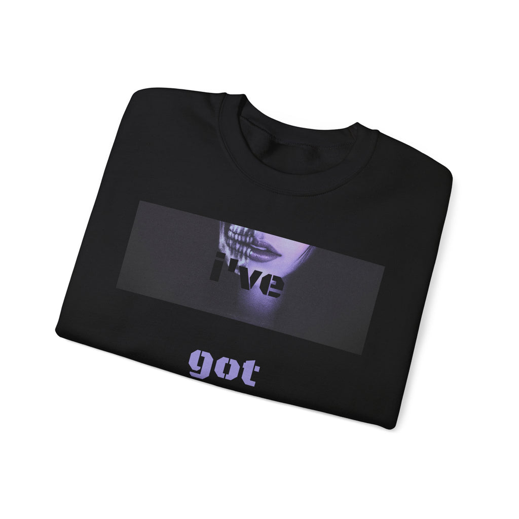 'SK3L3TØNS' Unisex Crewneck Sweatshirt (Black + Purple)