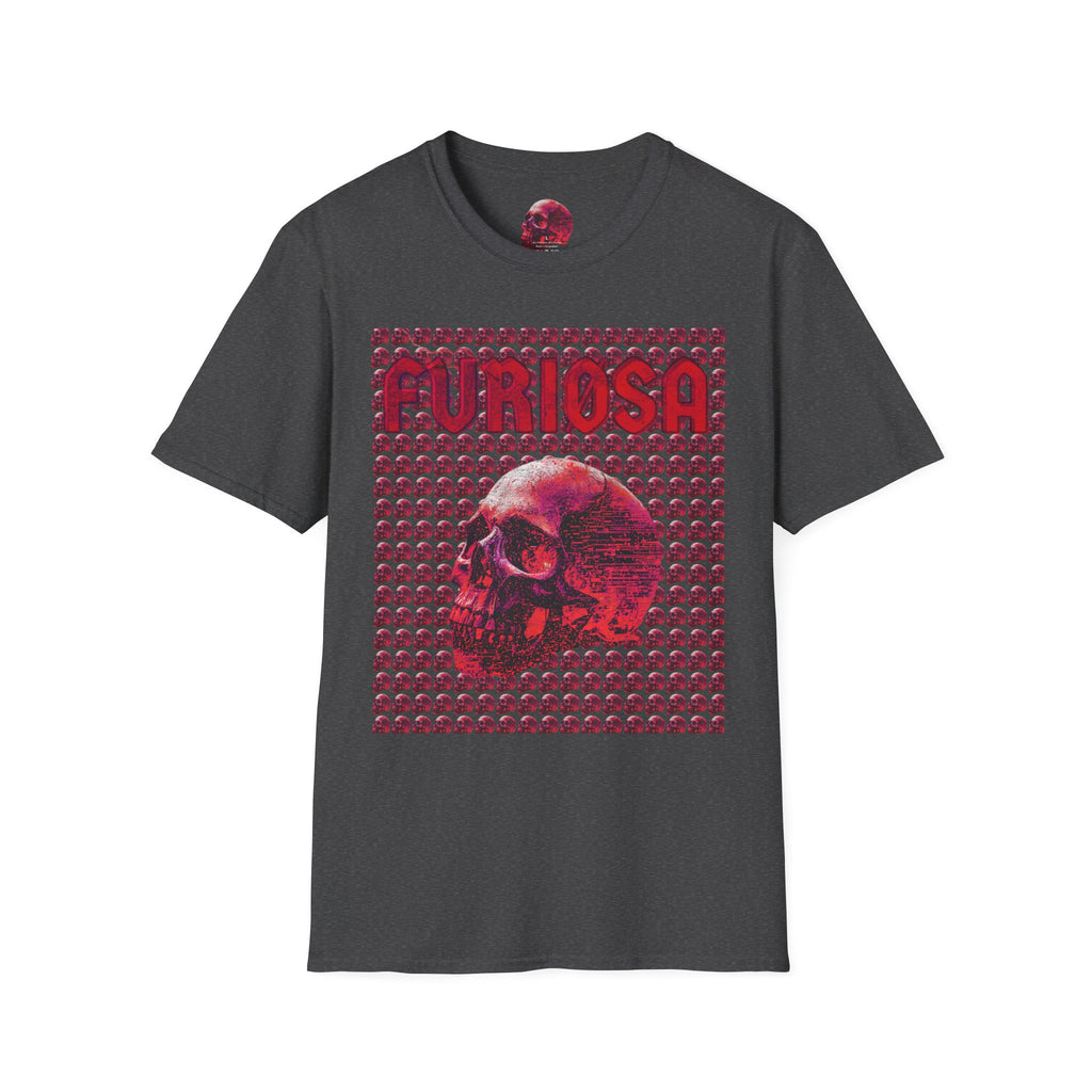 FURIØSA Skull Graphic T-Shirt — Red Gothic Skull Tee