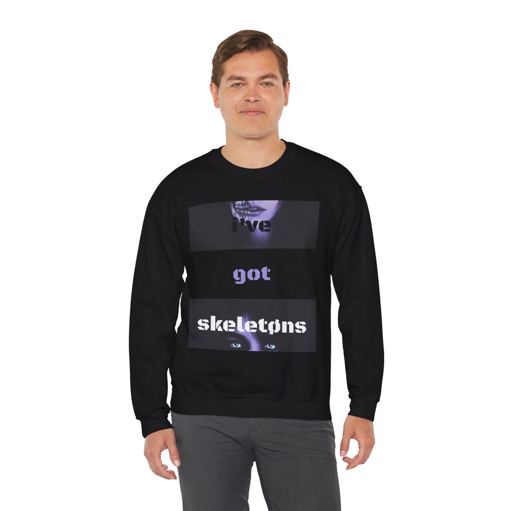 'SK3L3TØNS' Unisex Crewneck Sweatshirt (Black + Purple)